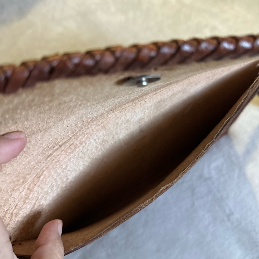 Floral Embossed Leather Clutch - Picture 8 of 8